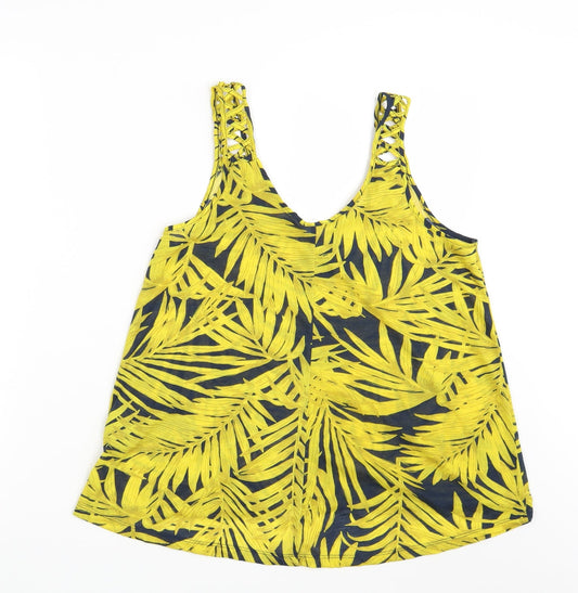 Womens UK Size S H&M Yellow Basic Tank