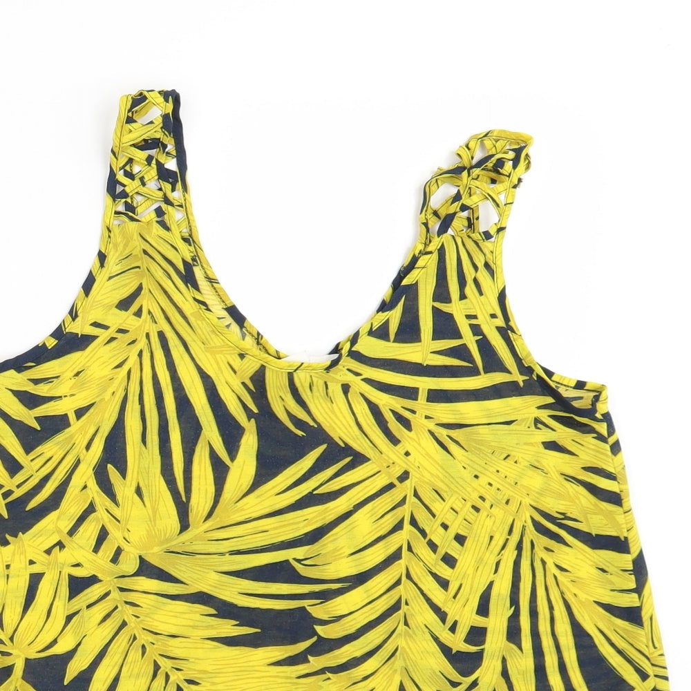 Womens UK Size S H&M Yellow Basic Tank