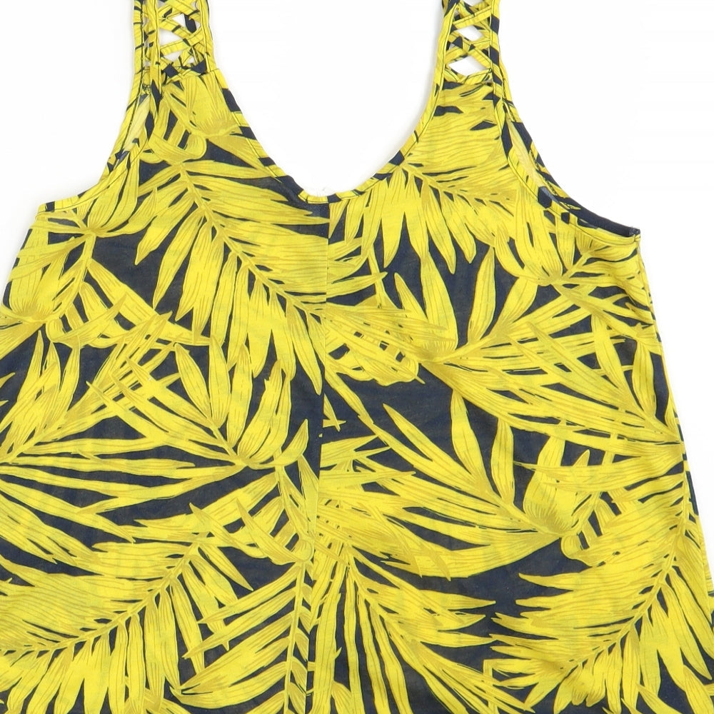 Womens UK Size S H&M Yellow Basic Tank