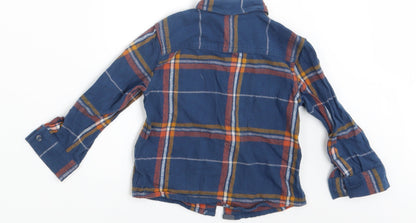 Mini Club Boys Blue Check  Basic Button-Up Size 12-18 Months