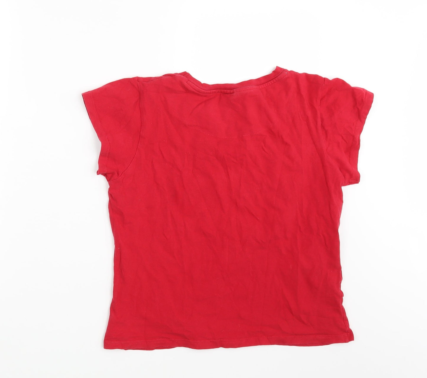 Womens UK Size 10 Disney Red Basic T-Shirt
