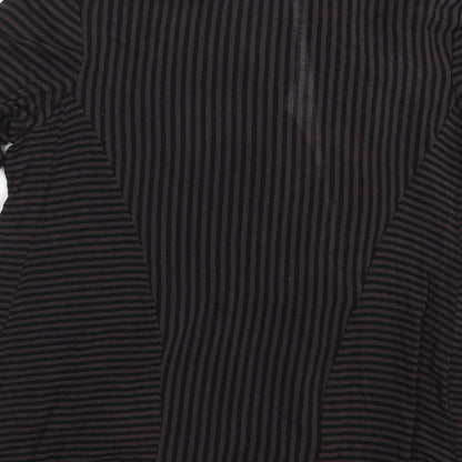 F&F Womens Black Striped  Wrap Jumper Size 8
