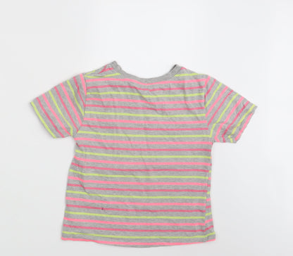 Pep & Co Girls Multicoloured Striped  Basic T-Shirt Size 10-11 Years