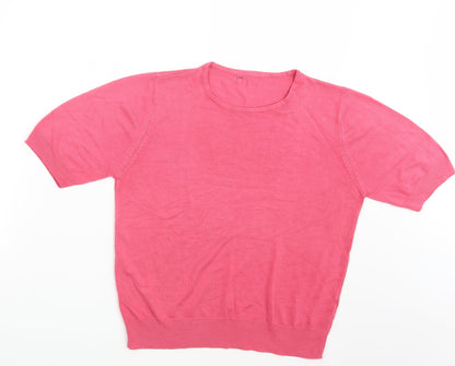 Womens UK Size One Size Preworn Pink Pullover Jumper