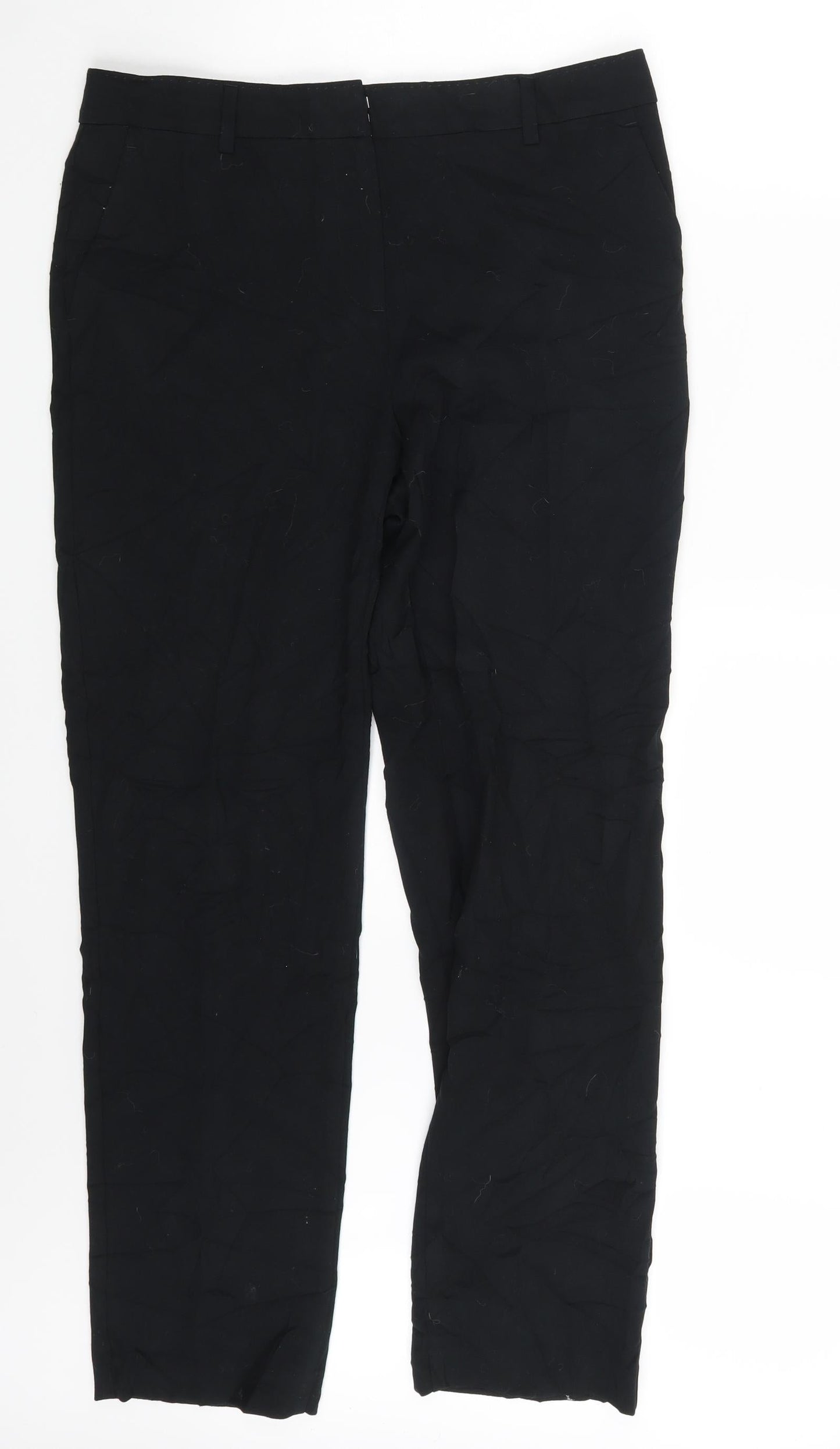 Womens UK Size 12 M&S Regular Fit  Black Trousers