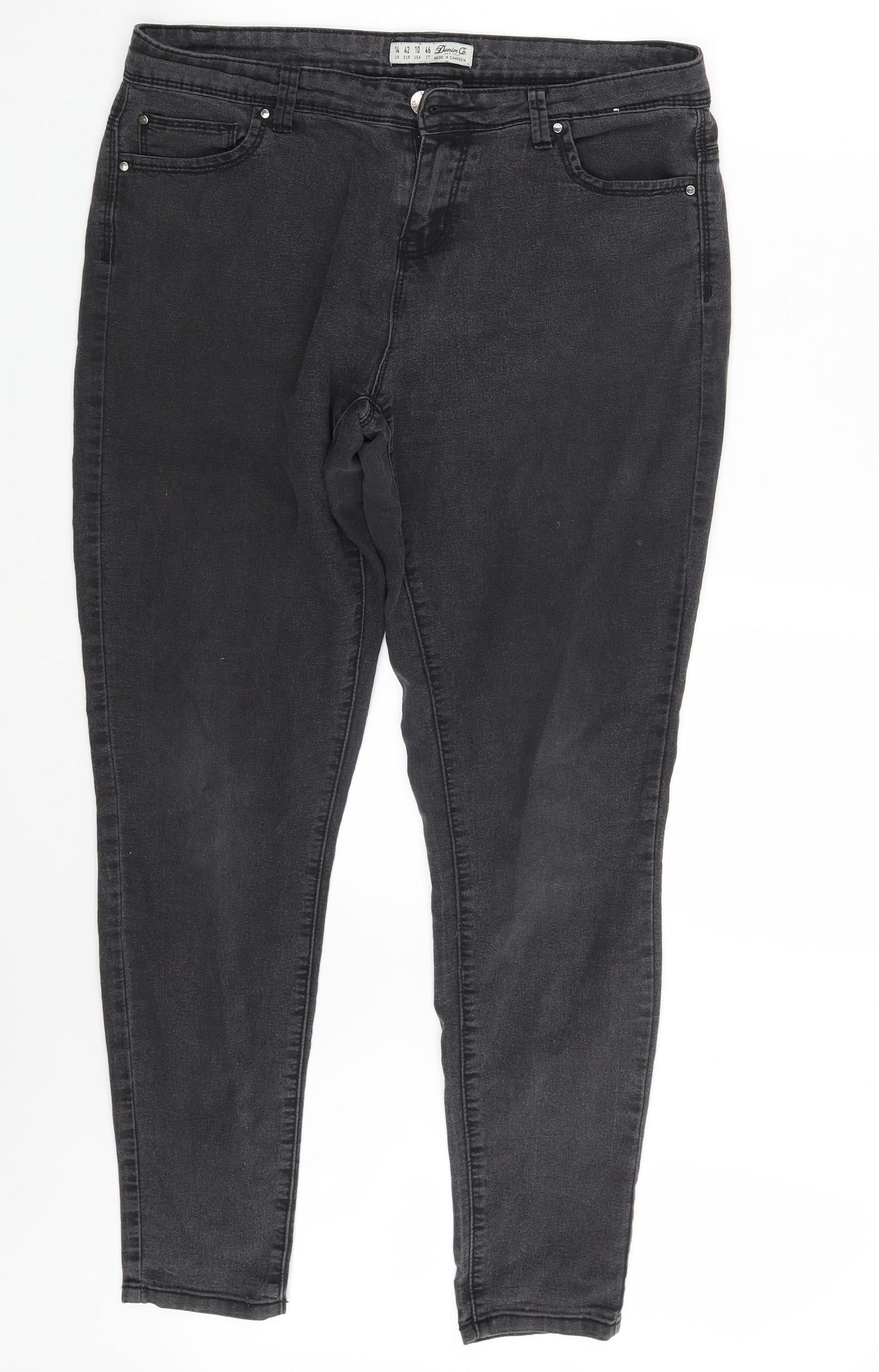 Denim Co. Womens Grey  Denim Skinny Jeans Size 14 L28 in