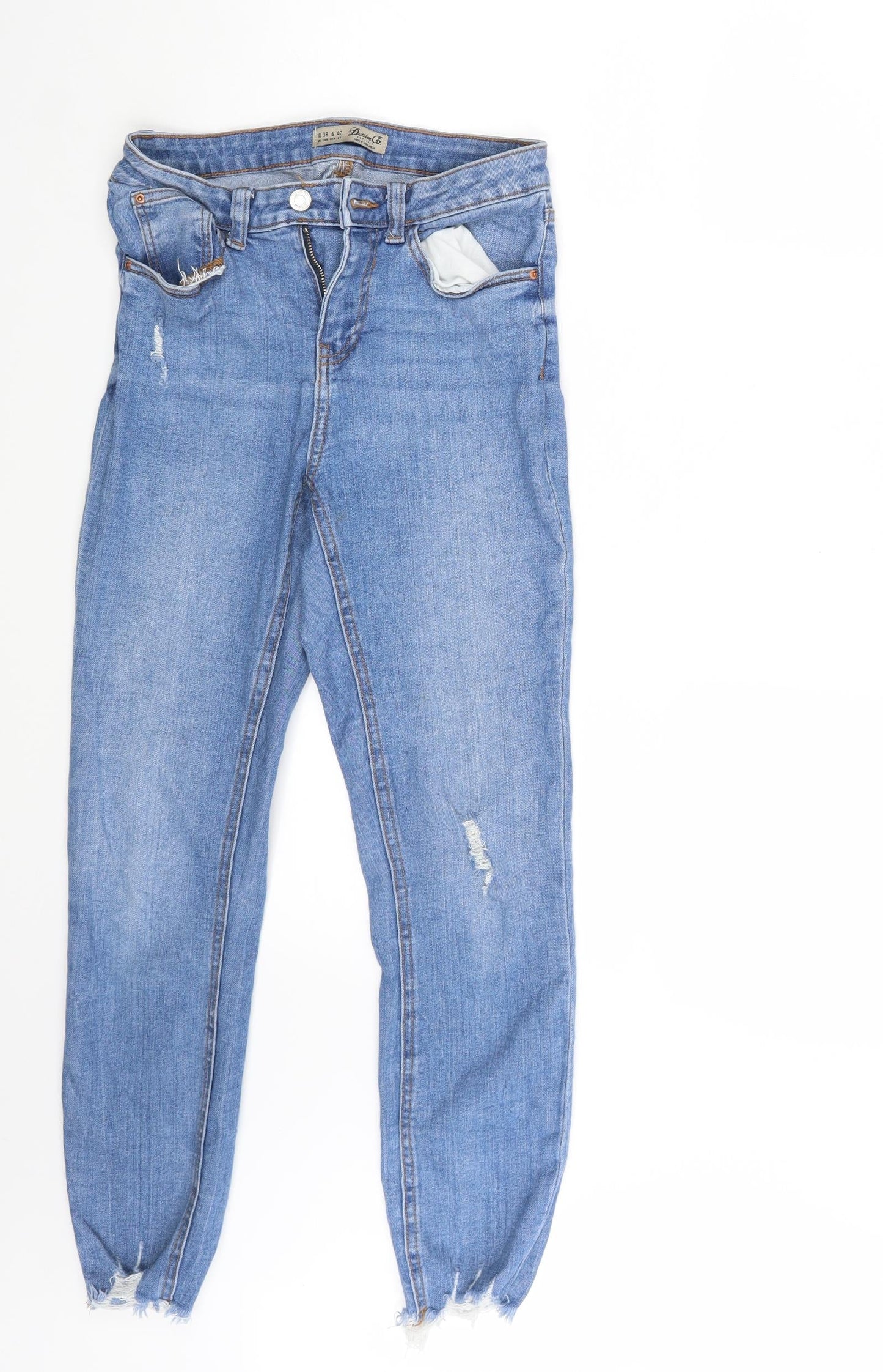 Denim Co. Womens Blue  Denim Skinny Jeans Size 10 L26 in