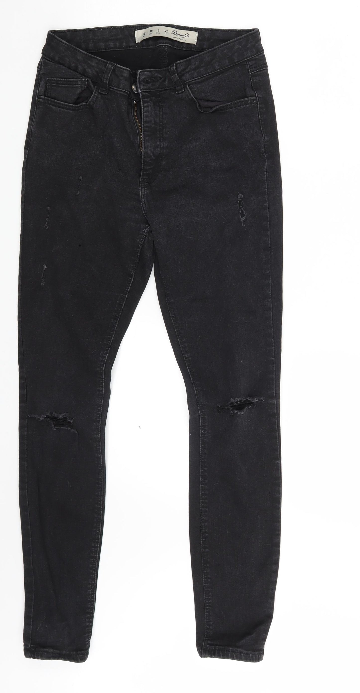 Denim Co. Womens Black  Denim Skinny Jeans Size 10 L27 in
