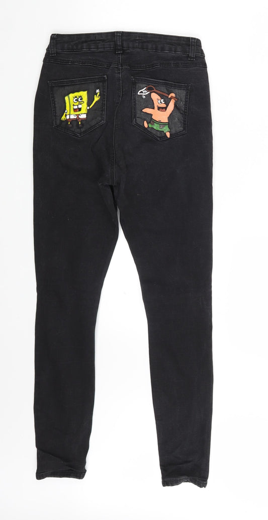 Denim Co. Womens Black  Denim Skinny Jeans Size 10 L27 in