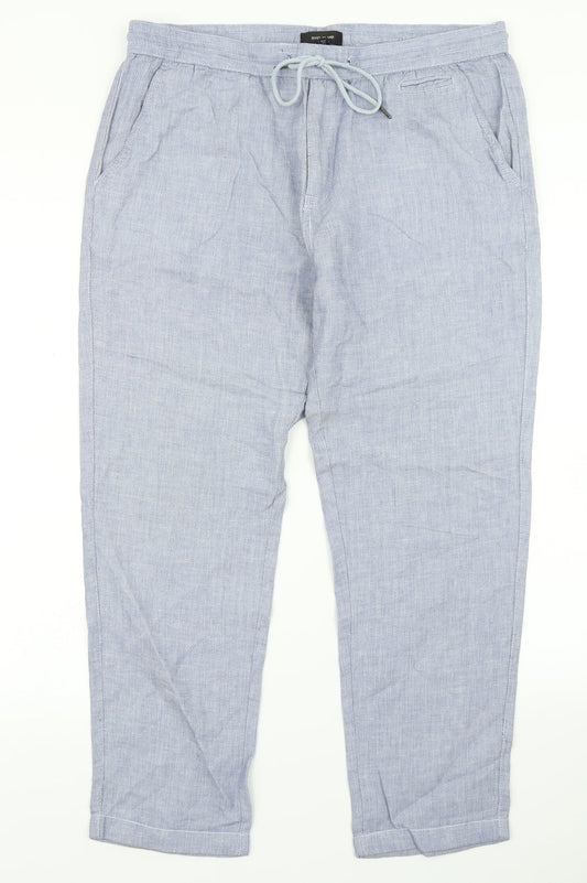 Womens UK Size 36 in River Island Regular Fit Dress Pants Blue Trousers