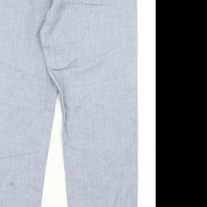 Womens UK Size 36 in River Island Regular Fit Dress Pants Blue Trousers
