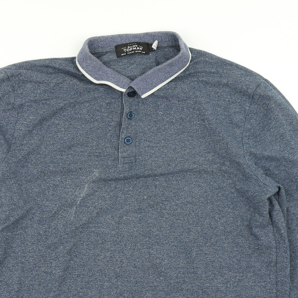 Topman Mens Blue    Polo Size M