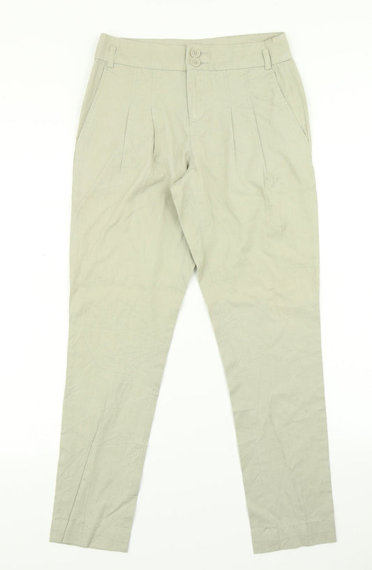 Warehouse Womens Green   Chino Trousers Size 6 L26 in