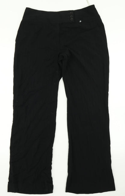 Womens UK Size 8 Planet Regular Fit Dress Pants Black Trousers