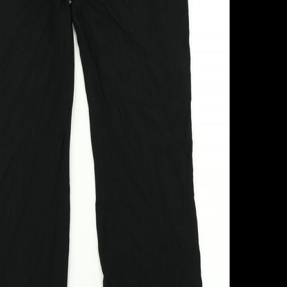 Womens UK Size 8 Planet Regular Fit Dress Pants Black Trousers