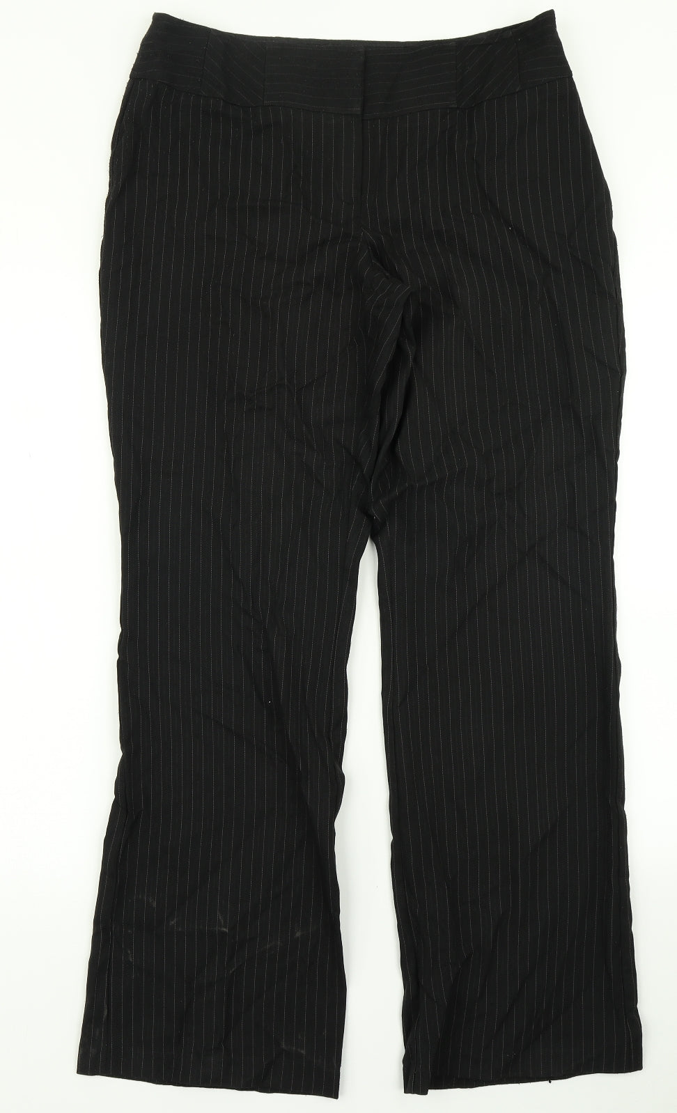 Evie Collection Womens Black Striped  Dress Pants Trousers Size 12 L30 in