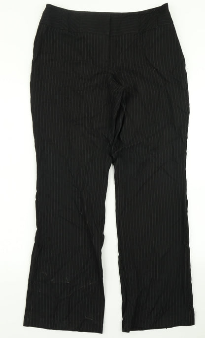 Evie Collection Womens Black Striped  Dress Pants Trousers Size 12 L30 in