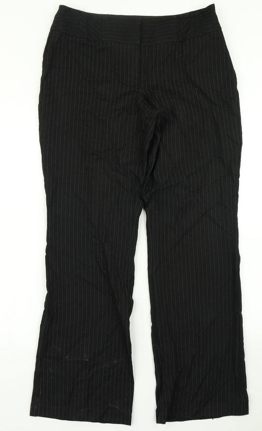 Evie Collection Womens Black Striped  Dress Pants Trousers Size 12 L30 in