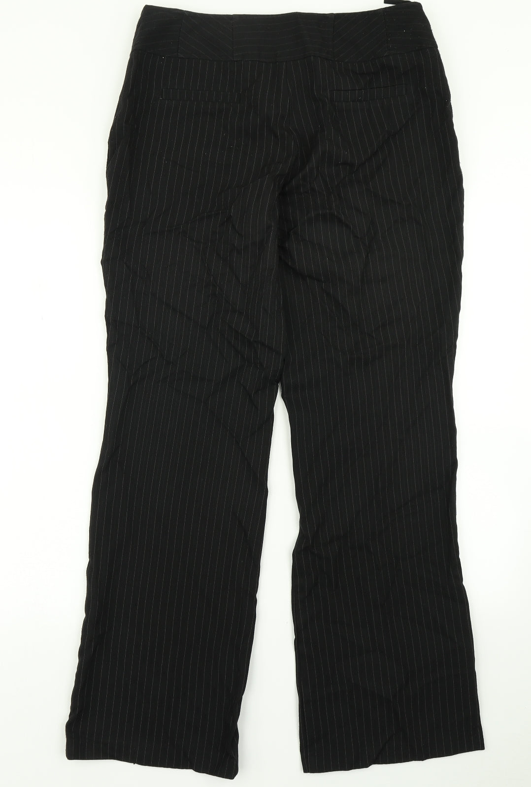 Evie Collection Womens Black Striped  Dress Pants Trousers Size 12 L30 in