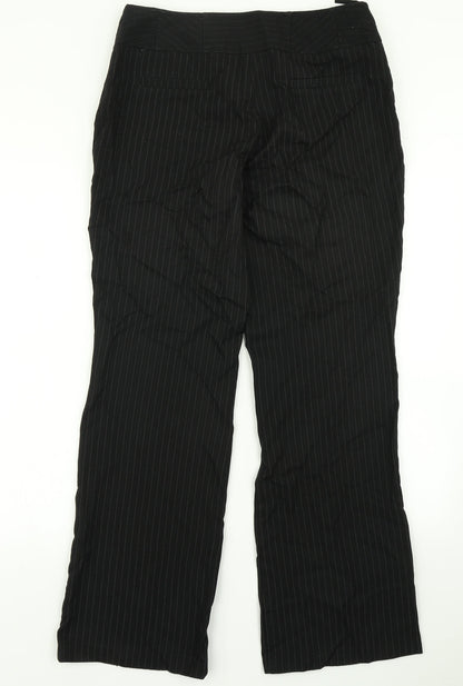 Evie Collection Womens Black Striped  Dress Pants Trousers Size 12 L30 in