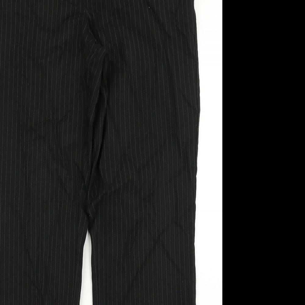 Evie Collection Womens Black Striped  Dress Pants Trousers Size 12 L30 in