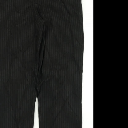 Evie Collection Womens Black Striped  Dress Pants Trousers Size 12 L30 in