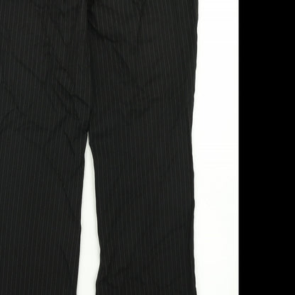 Evie Collection Womens Black Striped  Dress Pants Trousers Size 12 L30 in