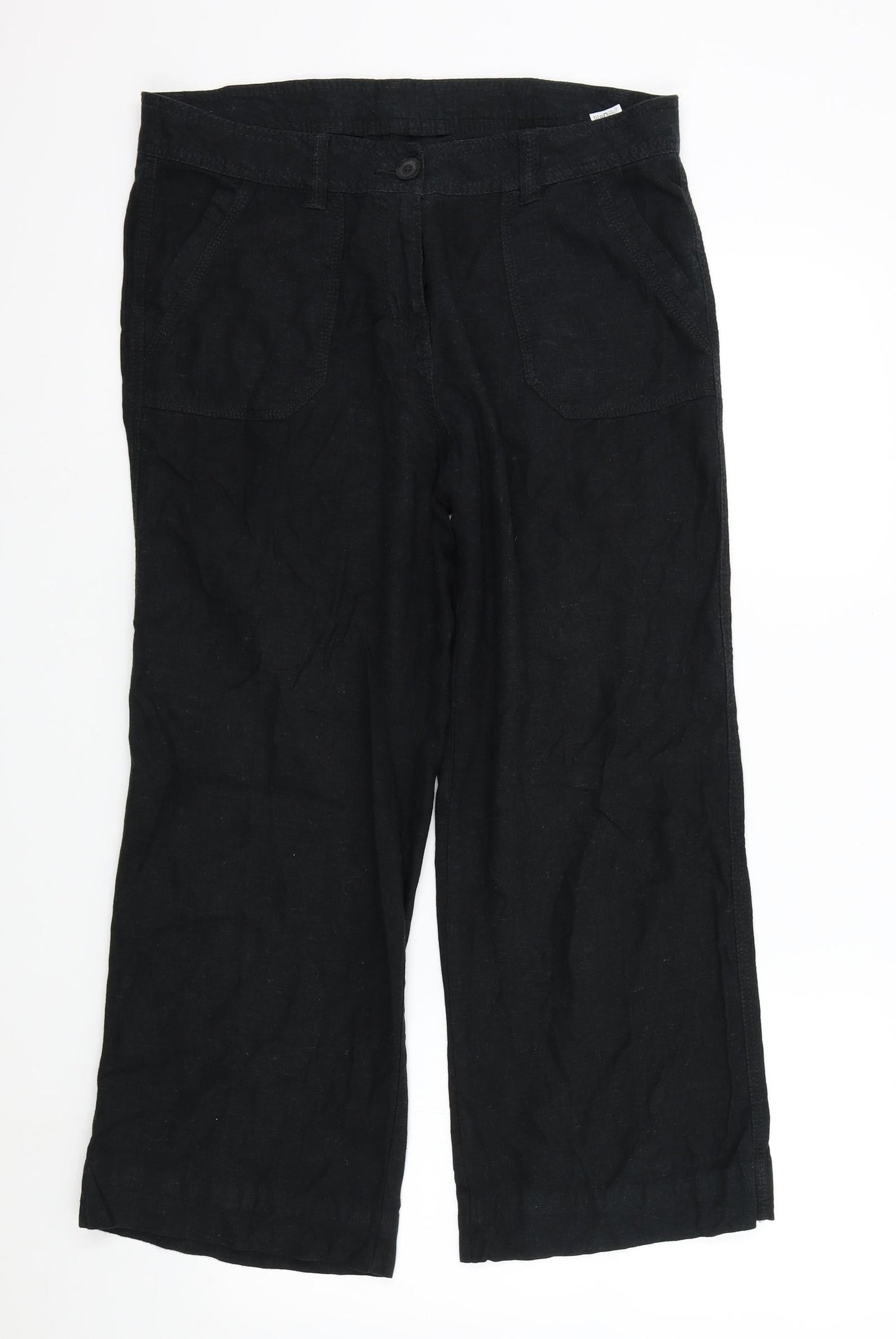 Womens UK Size 12 M&S Regular Fit  Black Trousers