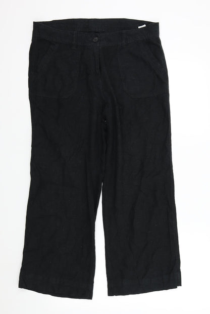 Womens UK Size 12 M&S Regular Fit  Black Trousers