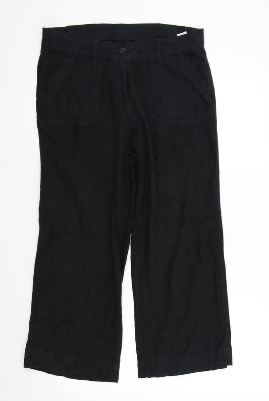 Womens UK Size 12 M&S Regular Fit  Black Trousers