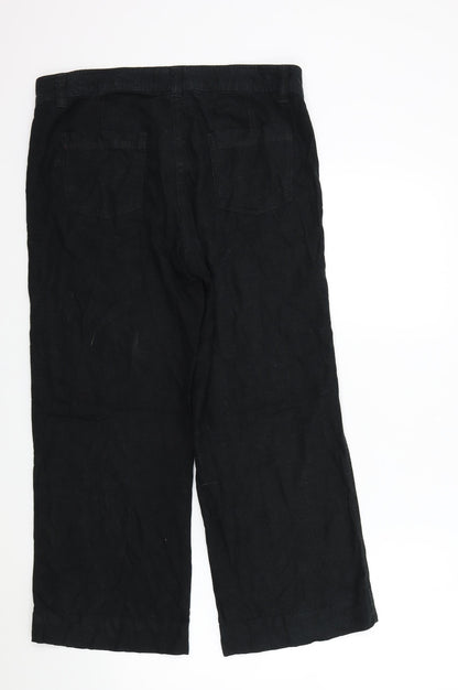 Womens UK Size 12 M&S Regular Fit  Black Trousers