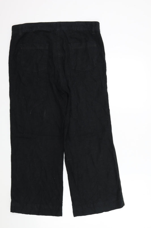 Womens UK Size 12 M&S Regular Fit  Black Trousers