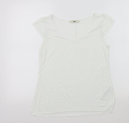 Womens UK Size S Oasis White Basic T-Shirt