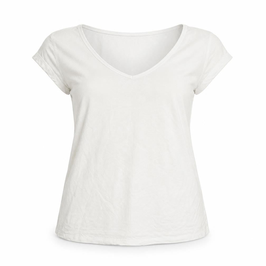 Womens UK Size S Oasis White Basic T-Shirt
