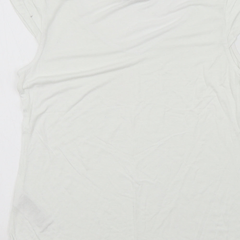 Womens UK Size S Oasis White Basic T-Shirt
