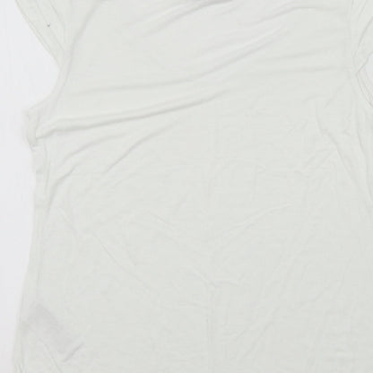 Womens UK Size S Oasis White Basic T-Shirt