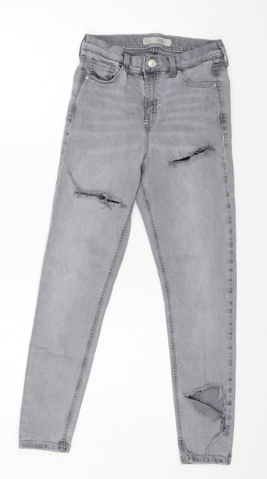 Topshop Womens Grey  Denim Skinny Jeans Size 26 in L30 in