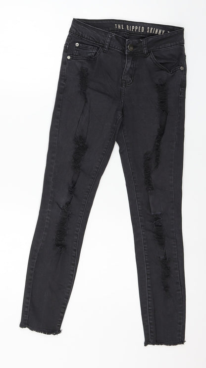 16 Womens Grey  Denim Skinny Jeans Size 6 L26 in
