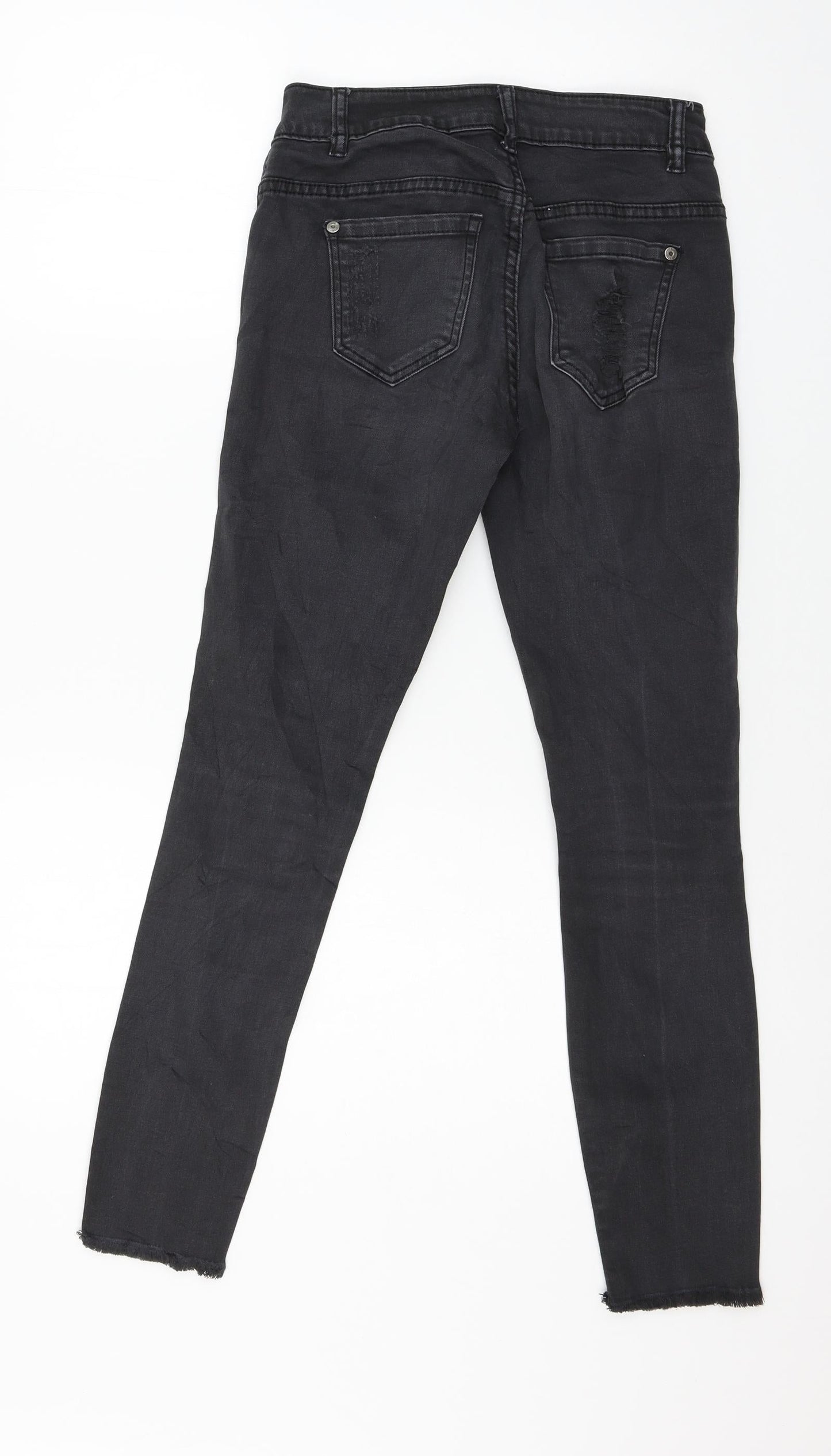 16 Womens Grey  Denim Skinny Jeans Size 6 L26 in