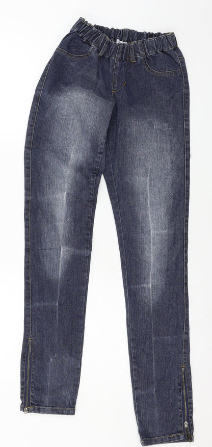 Womens UK Size 6 OKAY Regular Fit Skinny Blue Jeans