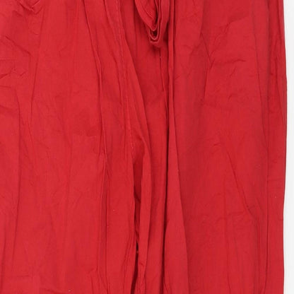 Womens UK Size L Preworn Regular Fit  Red Trousers