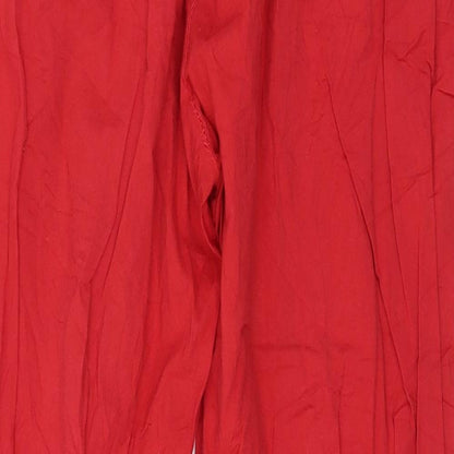 Womens UK Size L Preworn Regular Fit  Red Trousers