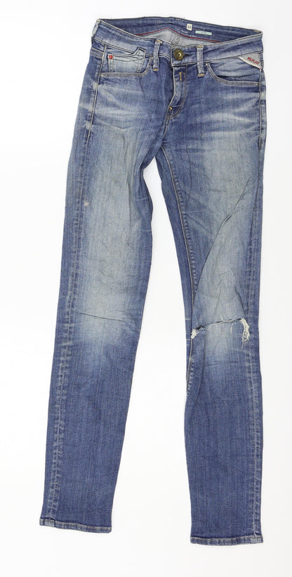 Replay Womens Blue  Denim Straight Jeans Size 24 in L30 in