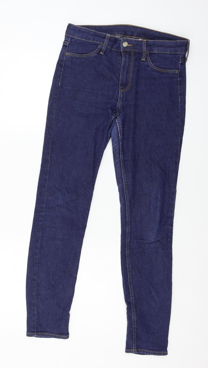 Womens UK Size 28 in H&M Regular Fit Skinny Blue Jeans