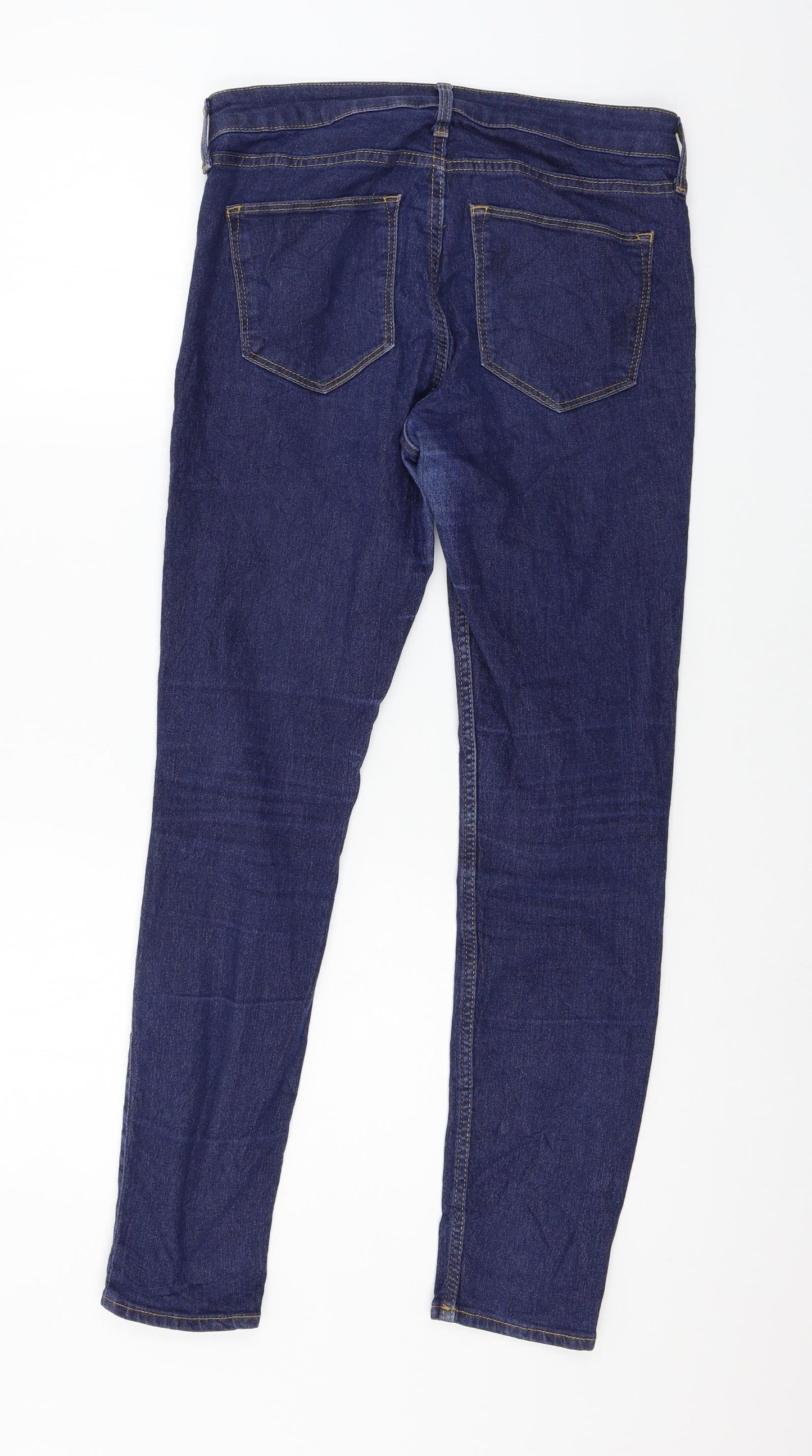 Womens UK Size 28 in H&M Regular Fit Skinny Blue Jeans