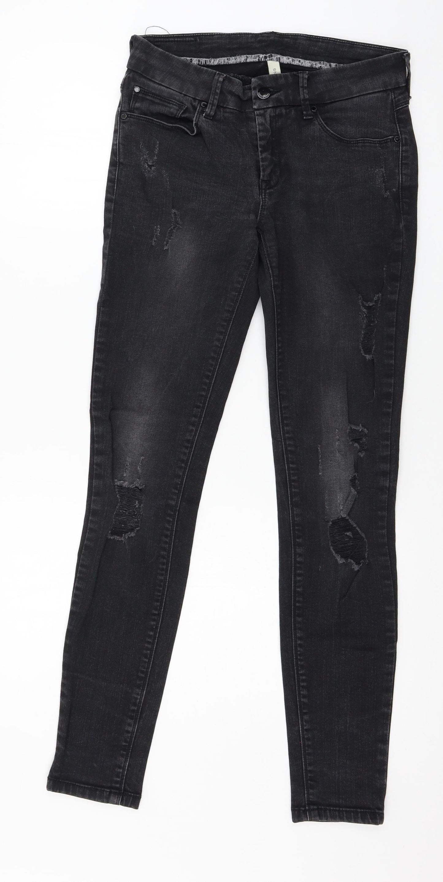 Mango Womens Grey  Denim Skinny Jeans Size 10 L30 in