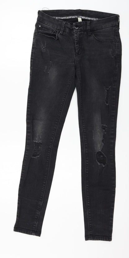 Mango Womens Grey  Denim Skinny Jeans Size 10 L30 in