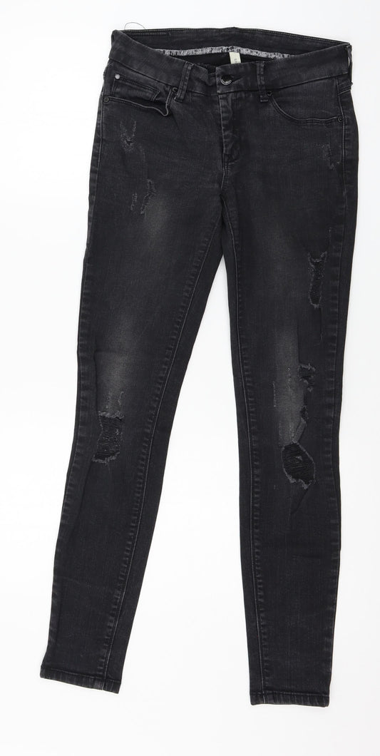 Mango Womens Grey  Denim Skinny Jeans Size 10 L30 in