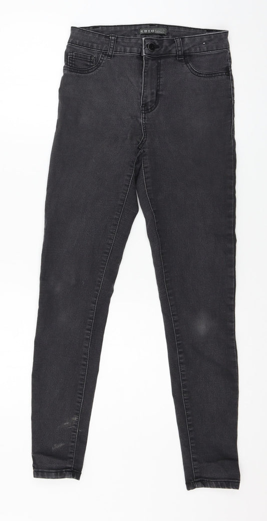 Denim & Co. Womens Grey  Denim Skinny Jeans Size 10 L28 in