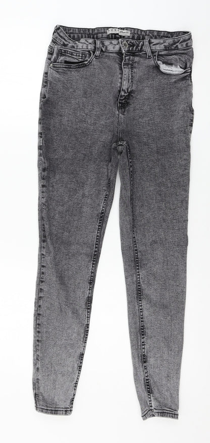 Denim & Co. Womens Grey  Denim Skinny Jeans Size 14 L26 in